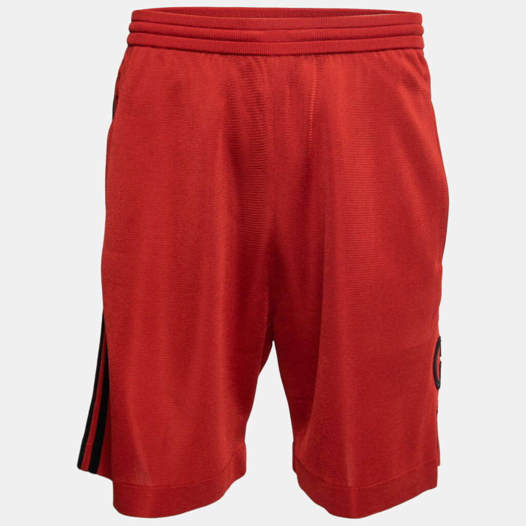 Gucci X adidas Red GG Monogram Knit Bermuda Shorts M Gucci X adidas Red GG Monogram Knit Bermuda Shorts M