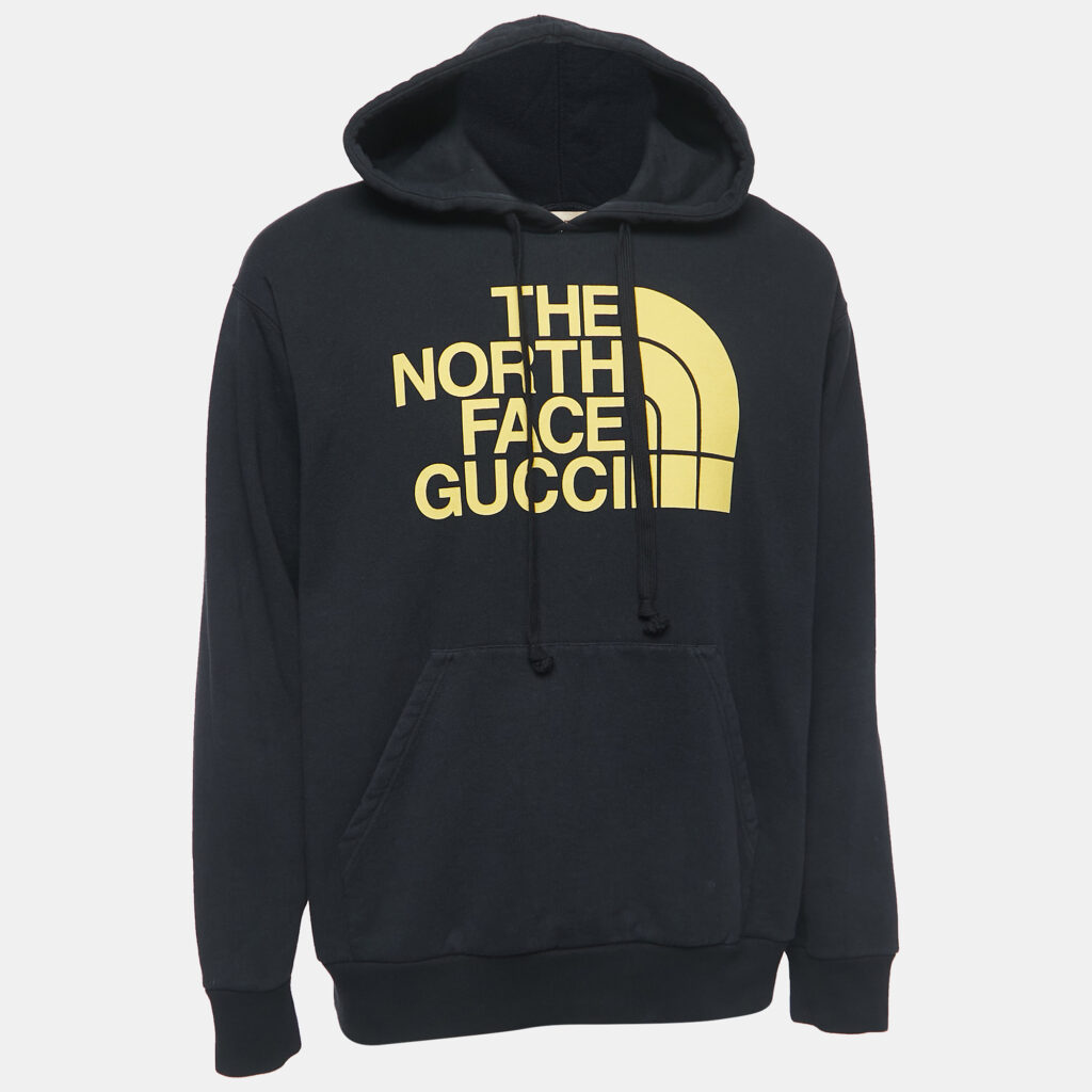 Gucci X The North Face Black Logo Print Cotton Hoodie M