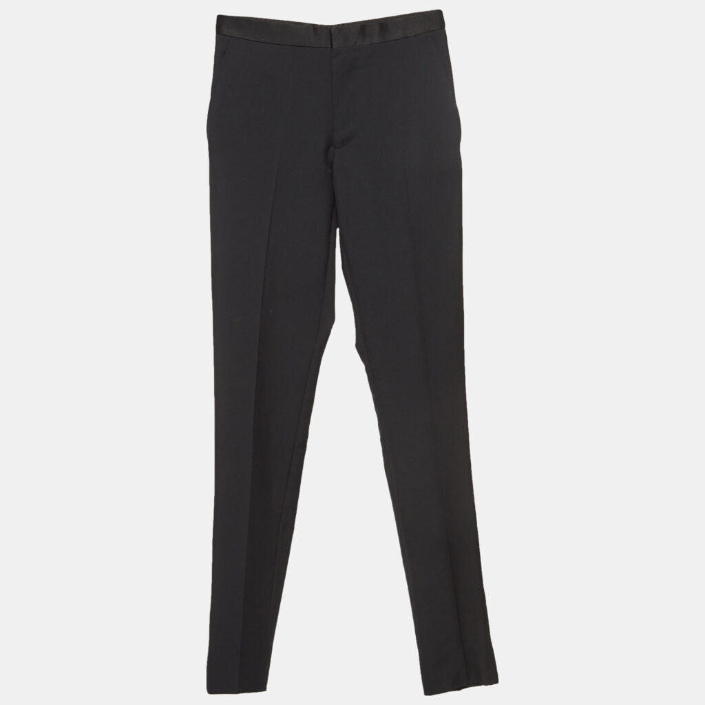 Gucci Black Satin Trim Wool Blend Suit Trousers XS Gucci Black Satin Trim Wool Blend Suit Trousers XS