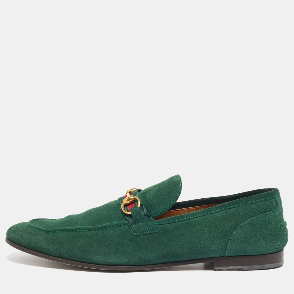 Gucci Green Suede Horsebit Loafers Size 46 Gucci Green Suede Horsebit Loafers Size 46