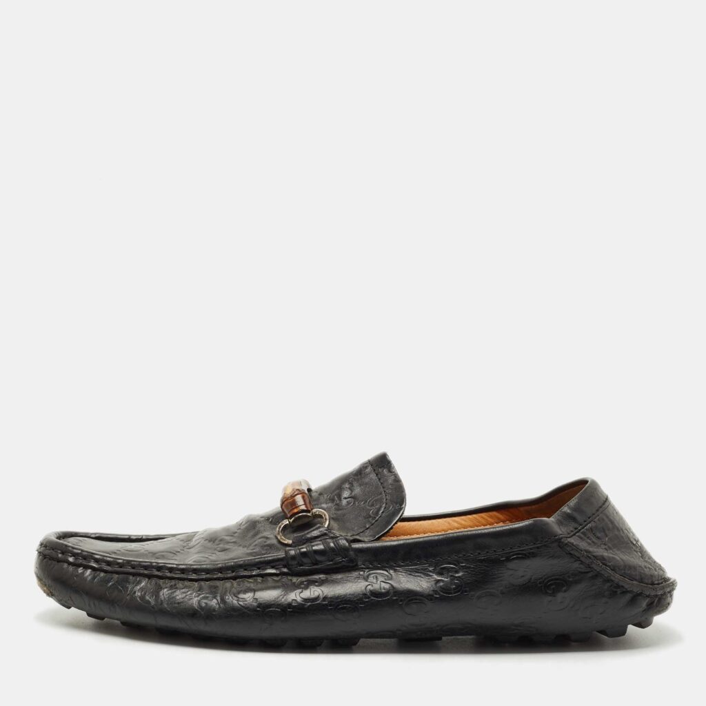 Gucci Black Leather Horsebit Web Detail Driver Loafers Size 45 Gucci Black Leather Horsebit Web Detail Driver Loafers Size 45