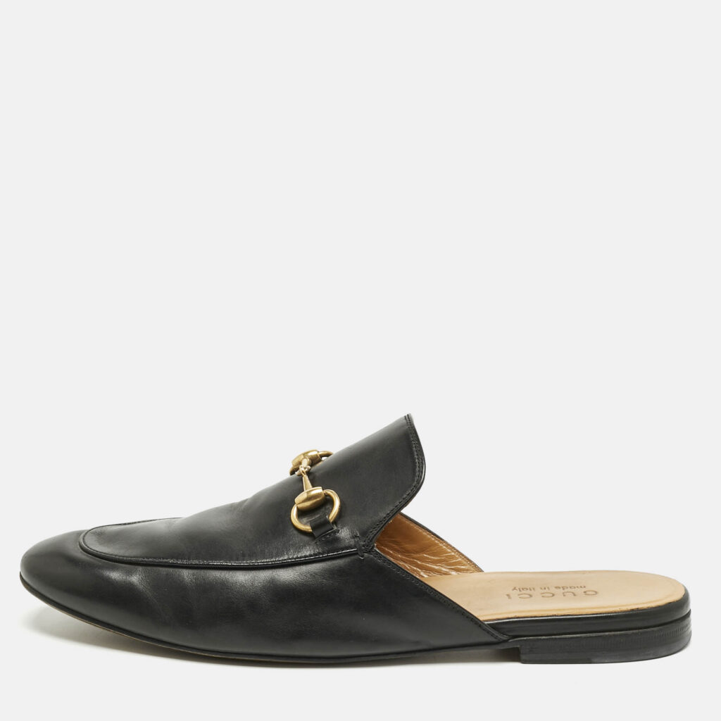 Gucci Black Leather Princetown Flat Mules Size 43 Gucci Black Leather Princetown Flat Mules Size 43