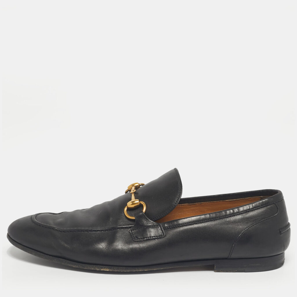 Gucci Jordaan Black Leather Horsebit Loafers Size 42.5 Gucci Jordaan Black Leather Horsebit Loafers Size 42.5