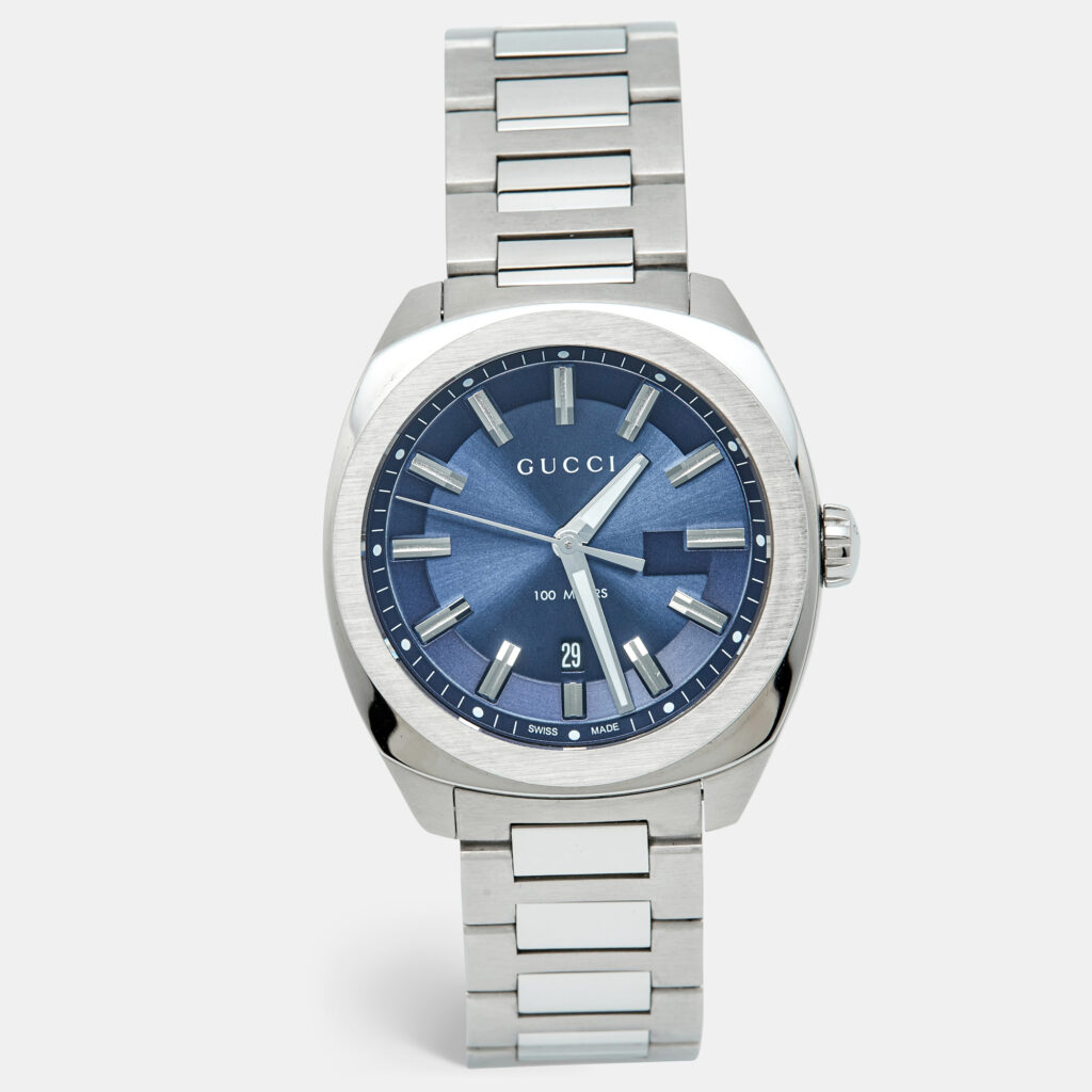 Gucci Blue Stainless Steel GG2570 Series YA142303 Men's Wristwatch 40 mm Gucci Blue Stainless Steel GG2570 Series YA142303 Men's Wristwatch 40 mm