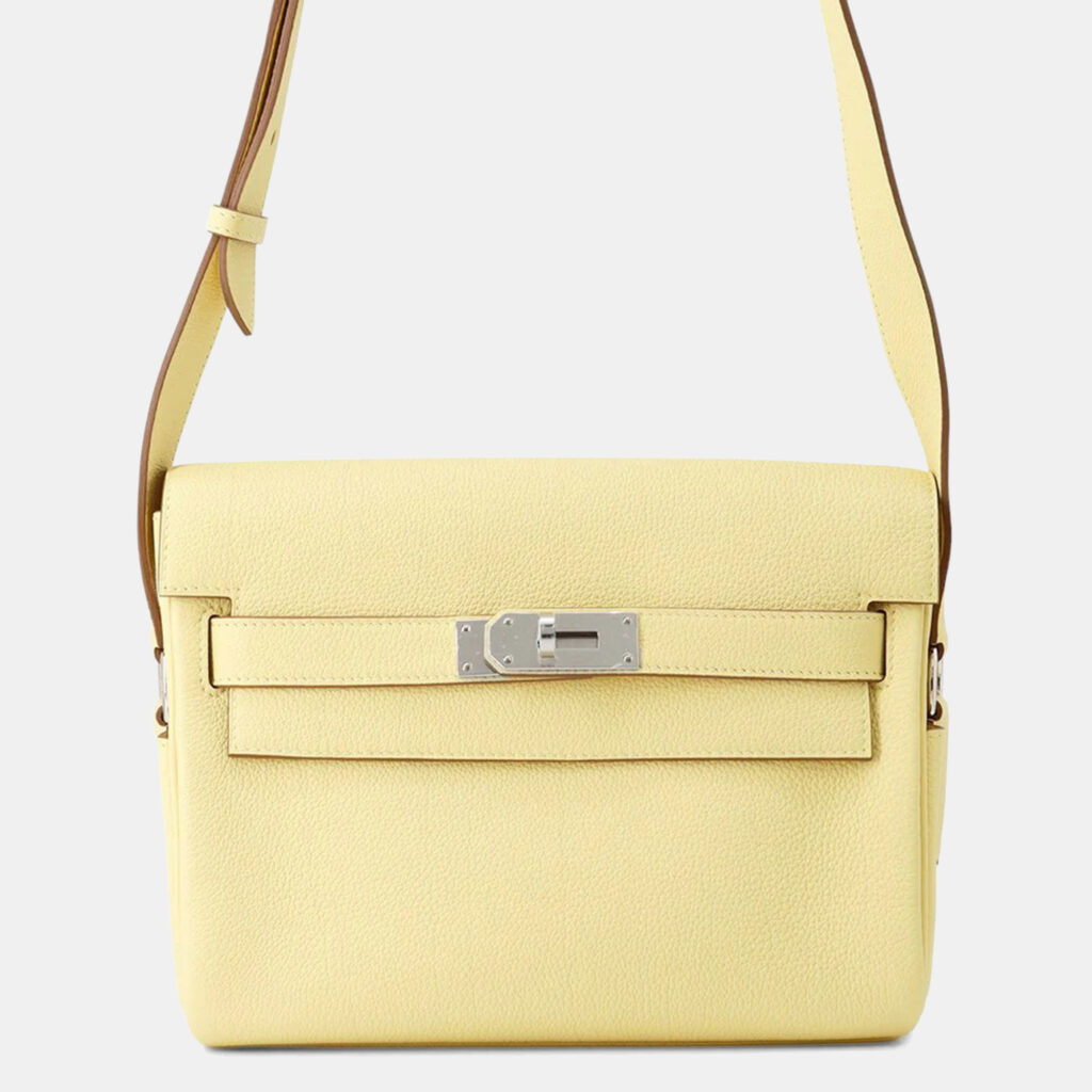 Hermes Kelly Messenger Jaune Poussin Togo Leather Size Pm