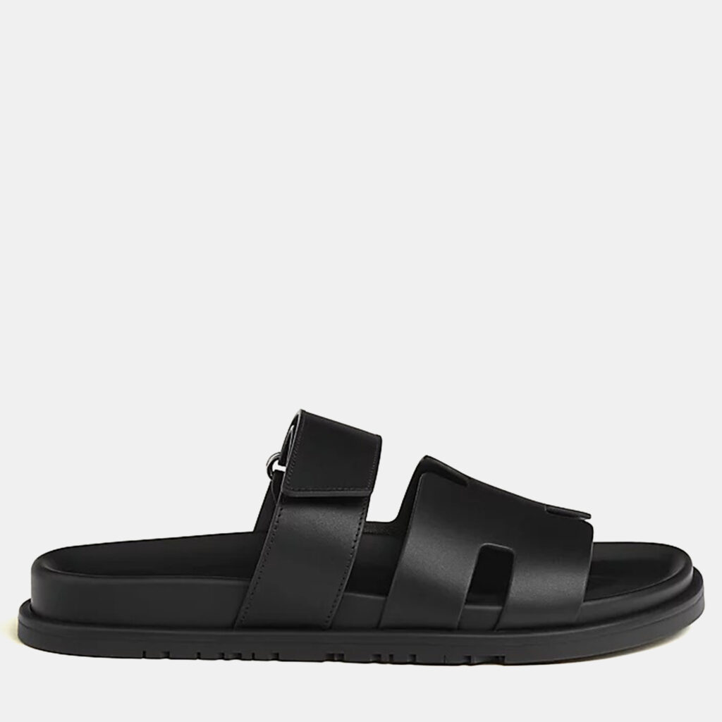 Hermes Chypre Sandal Size 42 Noir Calfskin Hermes Chypre Sandal Size 42 Noir Calfskin