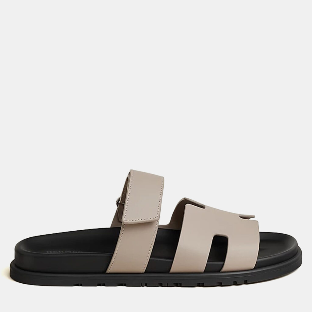 Hermes Chypre Sandal Size 42 Beige Galet Calfskin Hermes Chypre Sandal Size 42 Beige Galet Calfskin