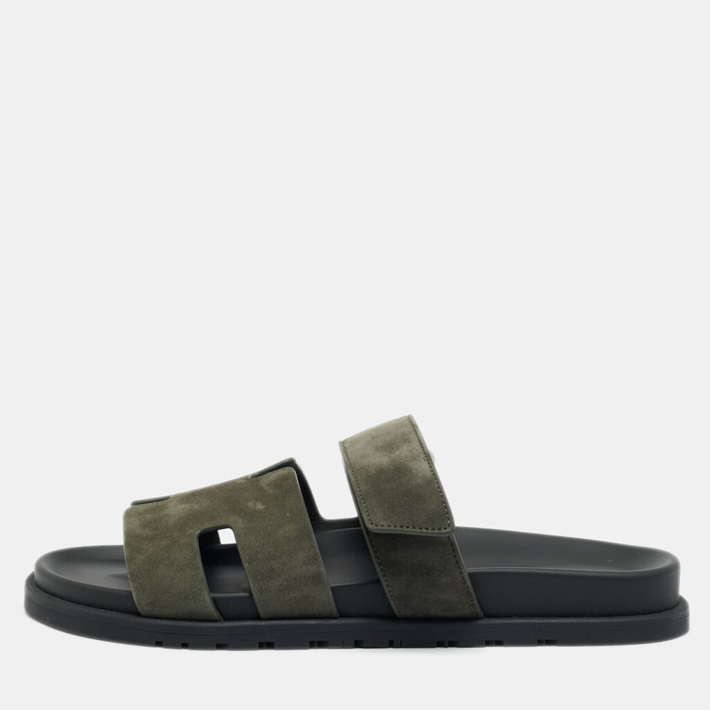 Hermes Chypre Size 42 Dark Olive Green Slide Sandals Hermes Chypre Size 42 Dark Olive Green Slide Sandals