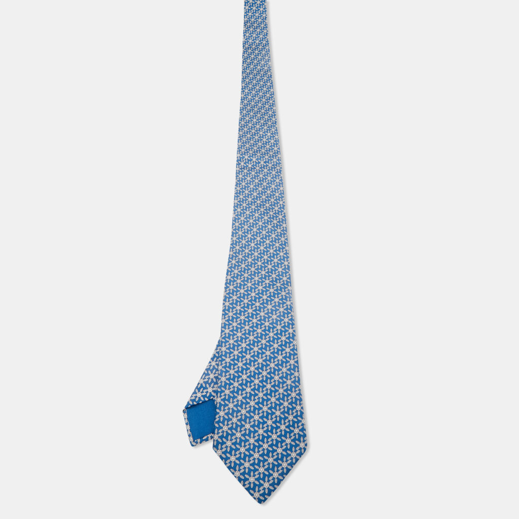 Hermès Blue Print Silk Tie Hermès Blue Print Silk Tie