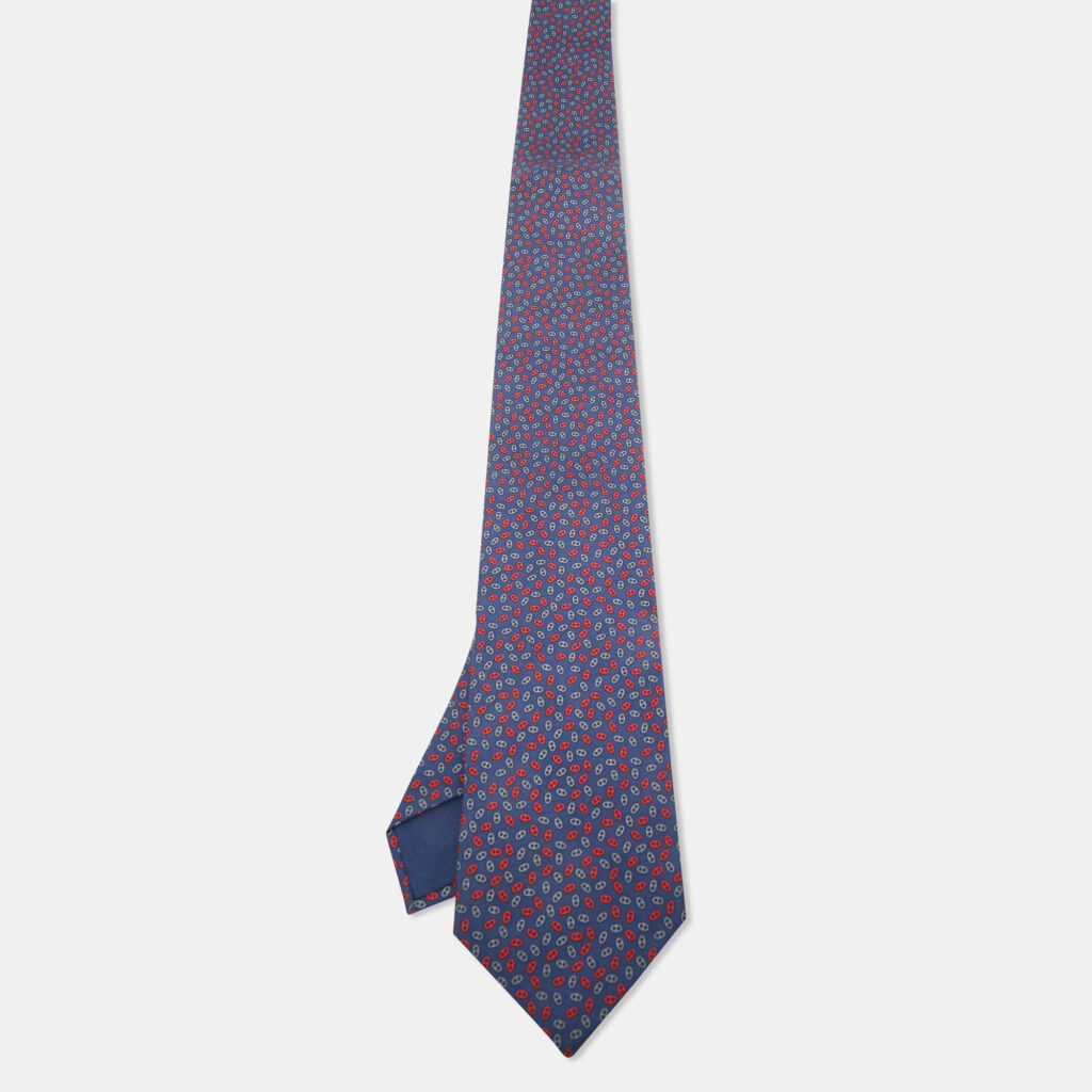 Hermès Blue Silk Petits Maillons Tie