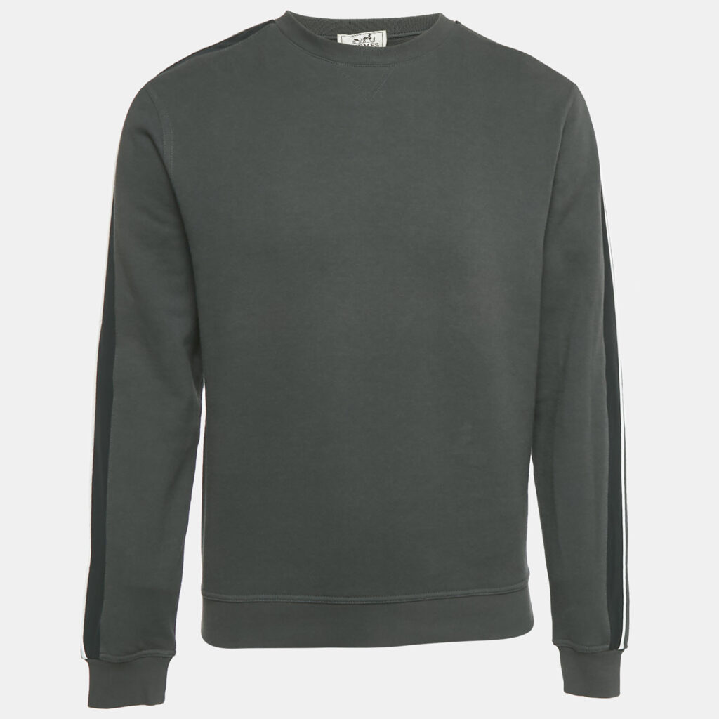 Hermes Green Cotton Run H Crewneck Sweatshirt S