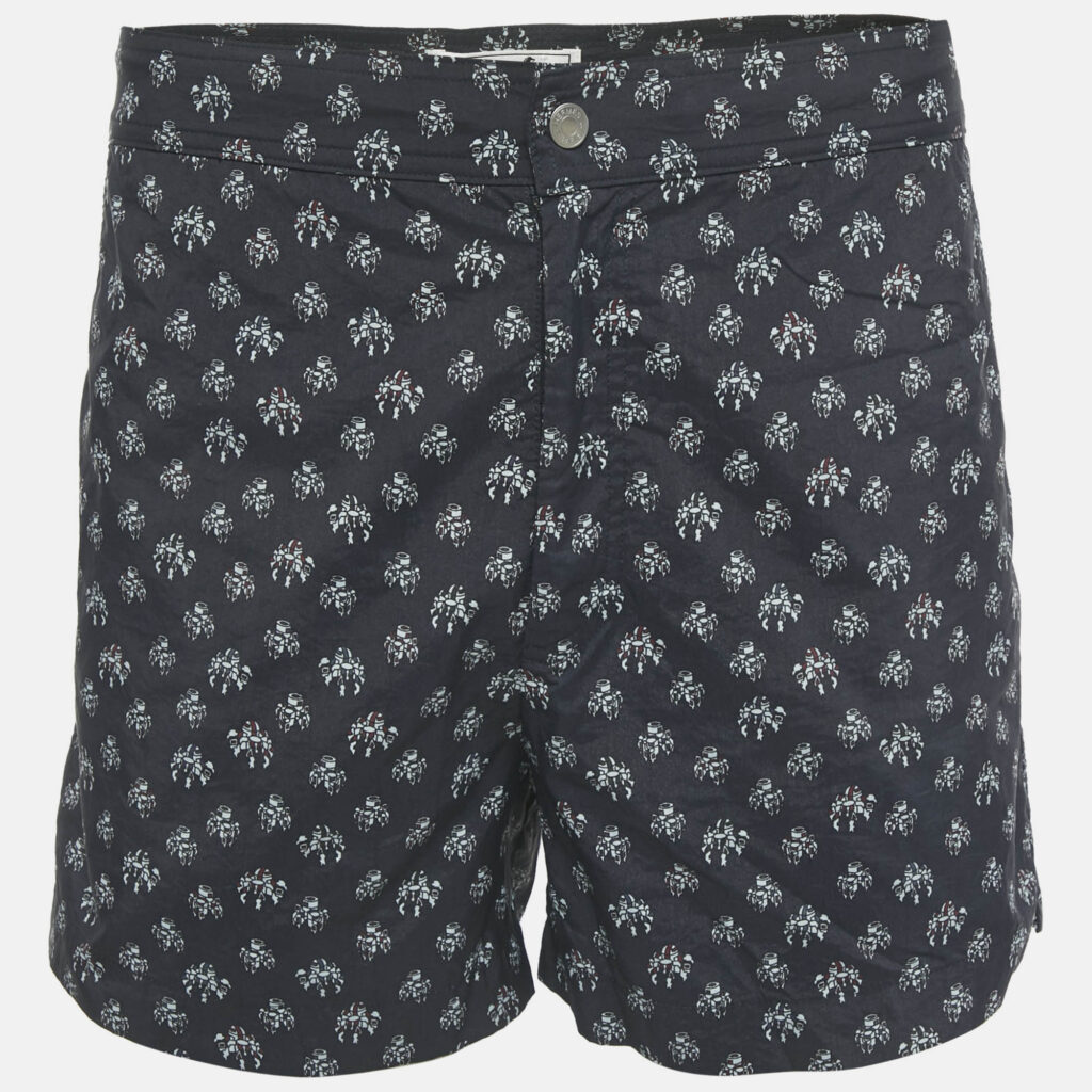Hermes Navy Blue Printed Nylon Swim Trunks S Hermes Navy Blue Printed Nylon Swim Trunks S
