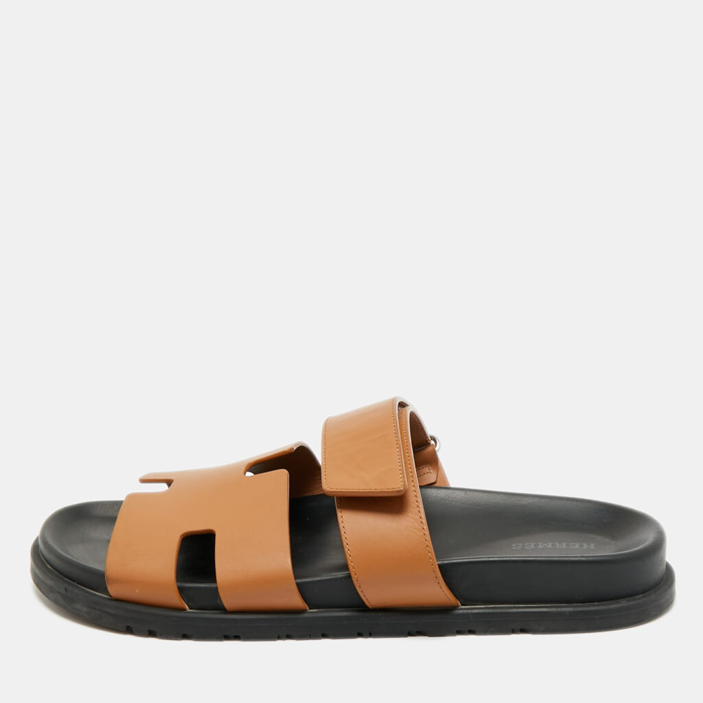 Hermes Chypre Size 42.5 Brown Leather Flat Sandals Hermes Chypre Size 42.5 Brown Leather Flat Sandals