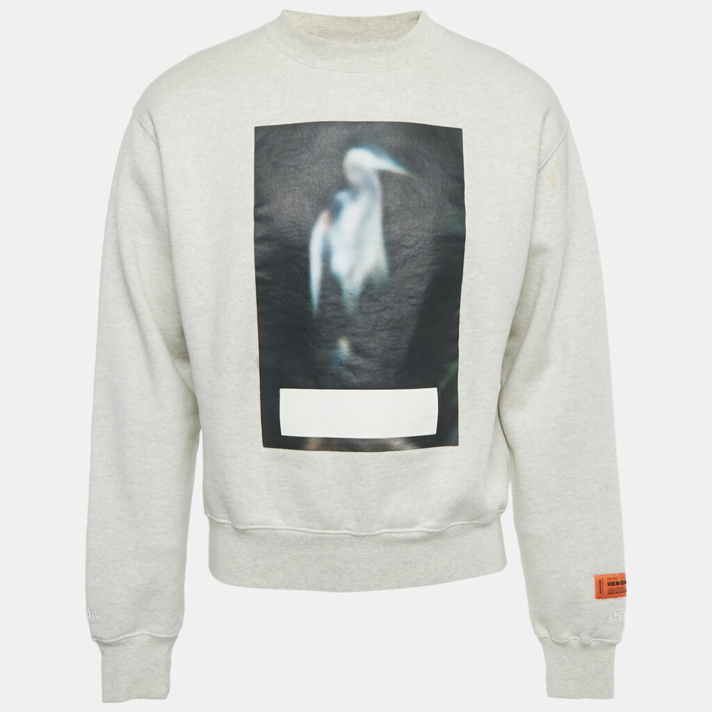 Heron Preston Grey Printed Cotton Sweatshirt S