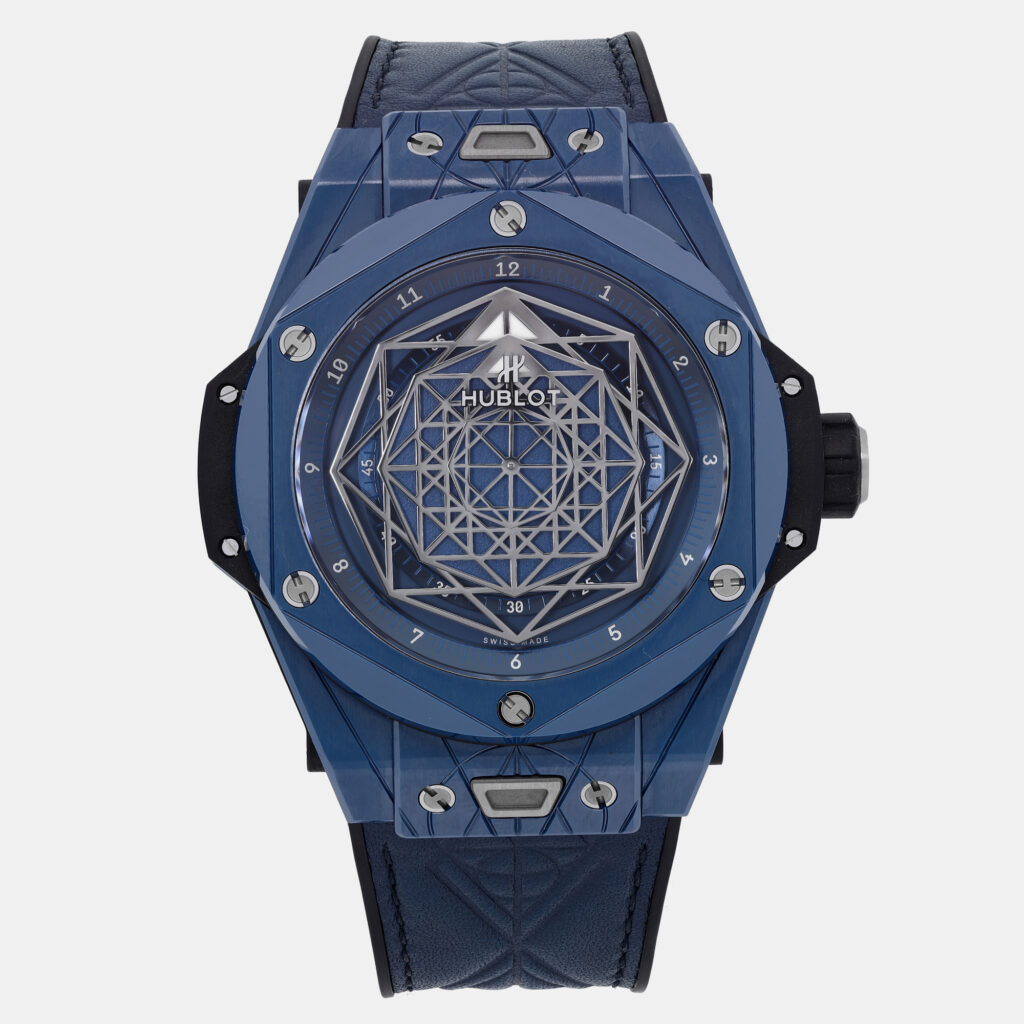 Hublot Blue Ceramic Big Bang Sang Bleu II 415.EX.7179.VR.MXM19 Automatic Men's Wristwatch 45mm Hublot Blue Ceramic Big Bang Sang Bleu II 415.EX.7179.VR.MXM19 Automatic Men's Wristwatch 45mm