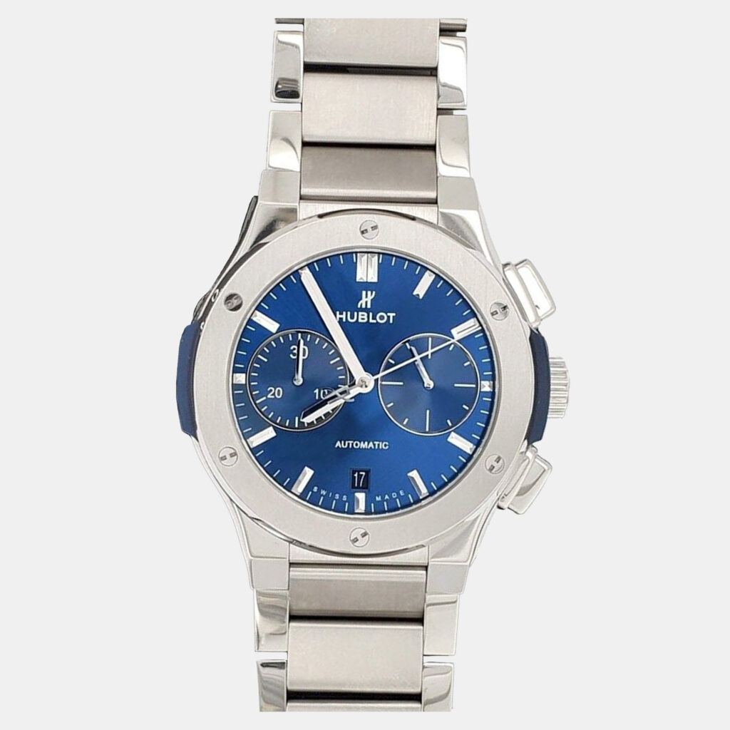 Hublot Classic Fusion 520.NX.7170.NX Automatic Blue Titanium Men's Wristwatch 45 mm Hublot Classic Fusion 520.NX.7170.NX Automatic Blue Titanium Men's Wristwatch 45 mm