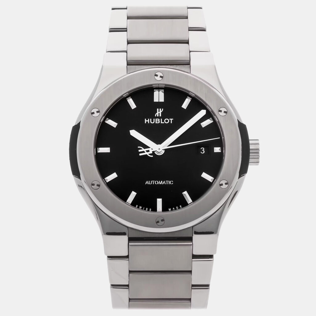 Pre-Owned Hublot Classic Fusion 548.NX.1170.NX Black Automatic Titanium Men's Wristwatch 42 mm Pre-Owned Hublot Classic Fusion 548.NX.1170.NX Black Automatic Titanium Men's Wristwatch 42 mm