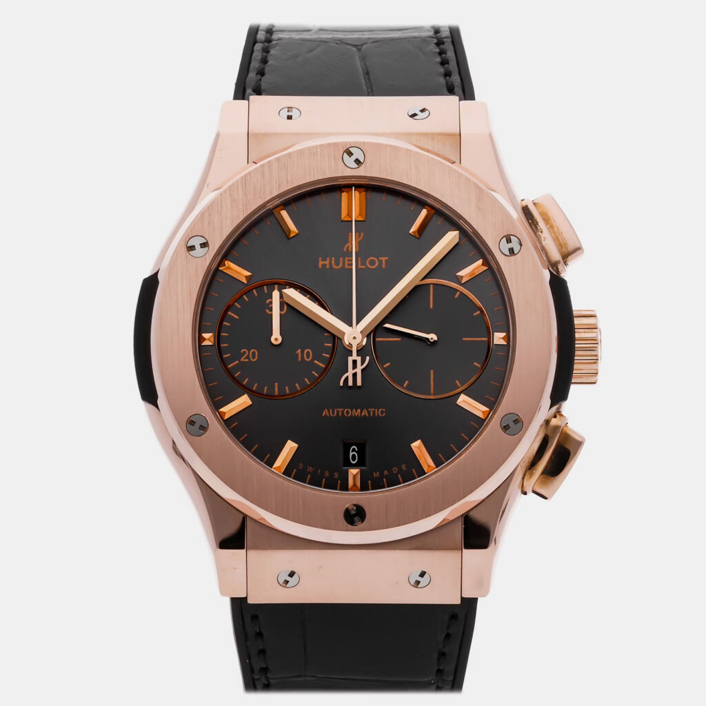 Pre-Owned Hublot Classic Fusion 521.OX.7081.LR Grey Automatic 18k Rose Gold Men's Wristwatch 45 MM Pre-Owned Hublot Classic Fusion 521.OX.7081.LR Grey Automatic 18k Rose Gold Men's Wristwatch 45 MM