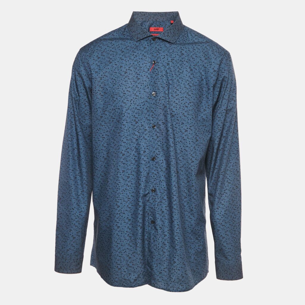 luxury-men-hugo-boss-new-clothes-p1224230-001-1.jpg Hugo Boss Blue Printed Cotton Extra Slim Fit Erriko Shirt XXL