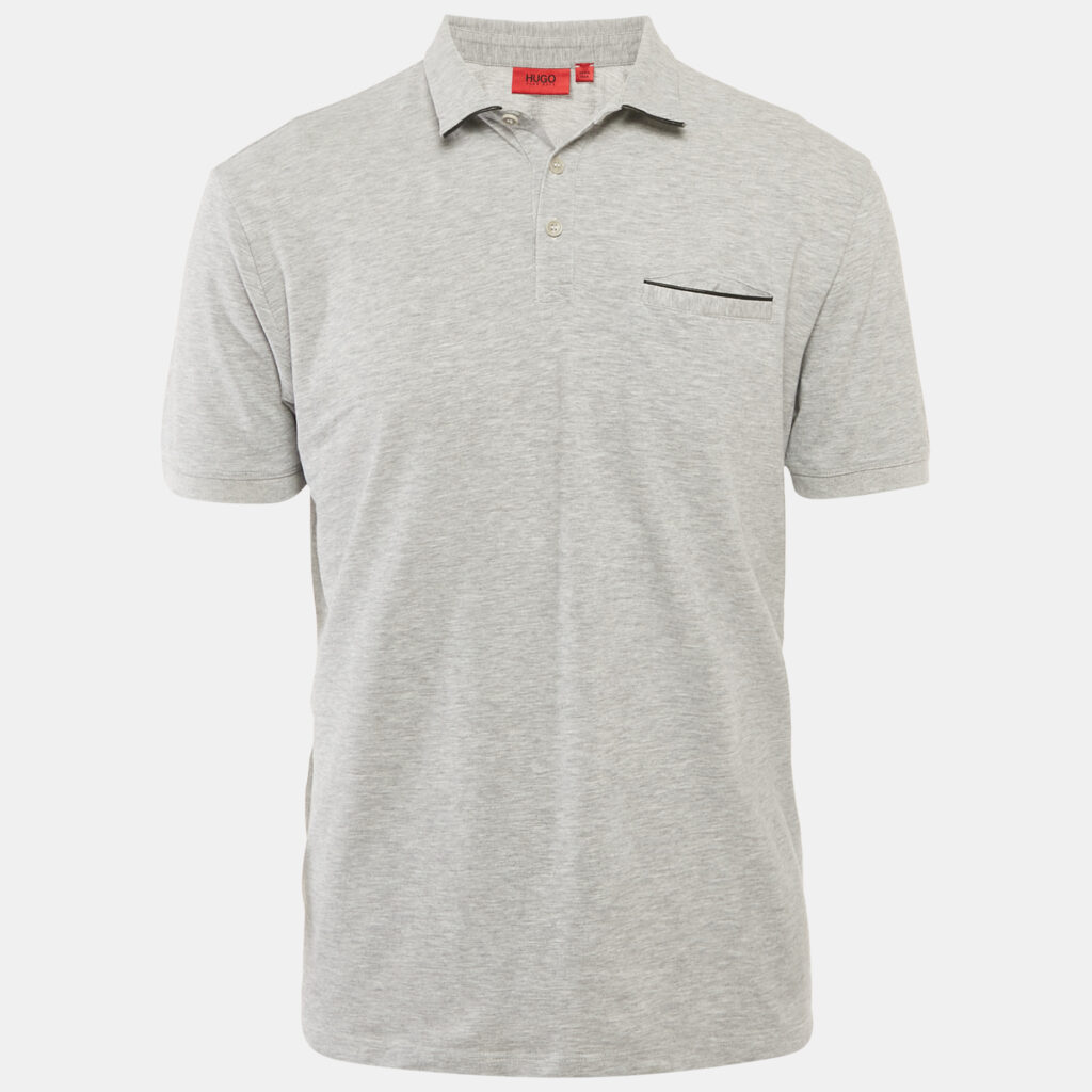 Hugo Boss Grey Jersey Polo T-Shirt L Hugo Boss Grey Jersey Polo T-Shirt L