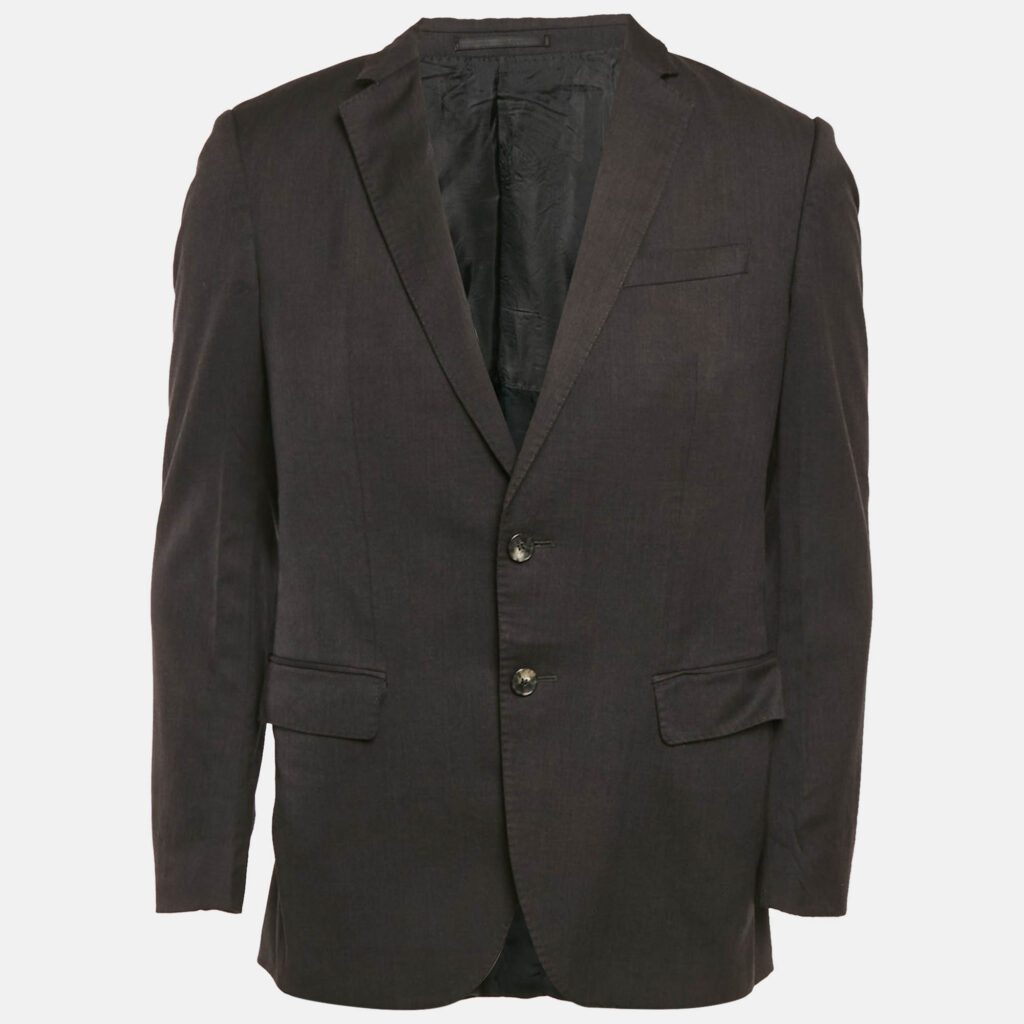 Boss By Hugo Boss Dark Grey Wool Single Breasted Blazer M