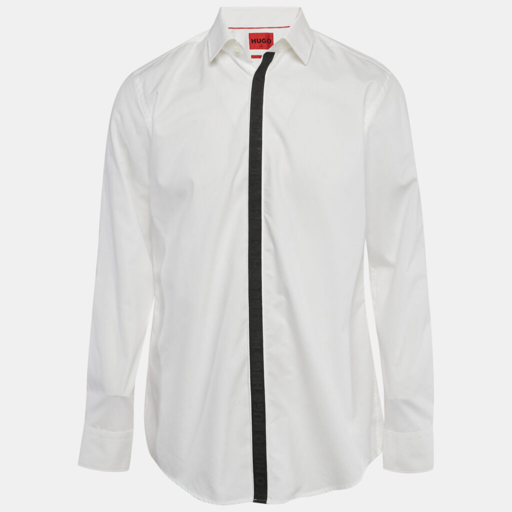 Hugo Boss White Cotton Slim Fit Keidi Shirt XL