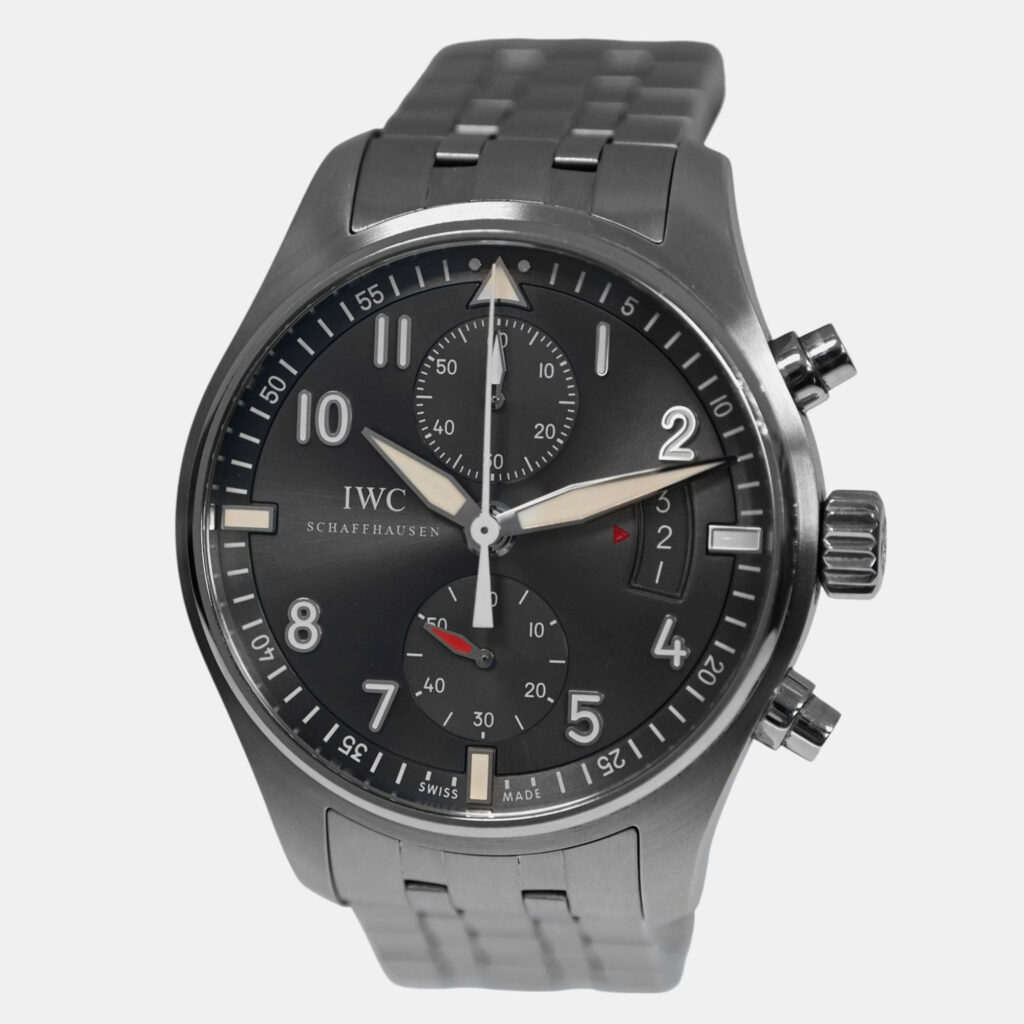 IWC Spitfire Pilot Chronograph IW387804 Automatic Black Stainless Steel Men's Wristwatch 43 mm