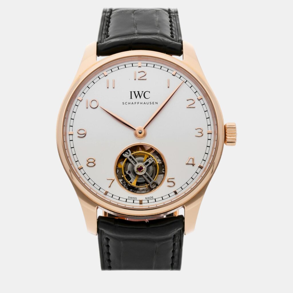luxury-men-iwc-used-watches-p995871-005-1.jpg IWC Portugieser IW545801 Manual Winding Silver 18k Rose Gold Men’s Wristwatch 42mm