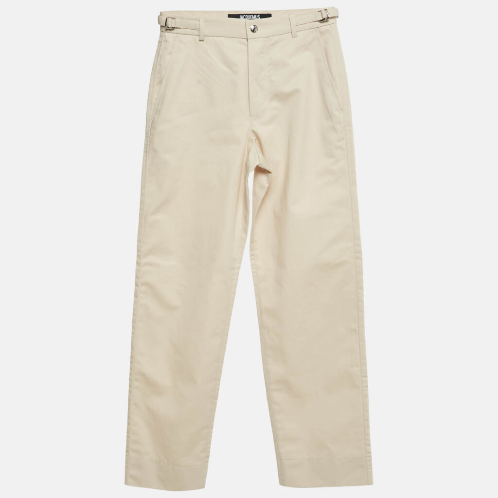 Jacquemus Beige Cotton Straight Leg Trousers XS Jacquemus Beige Cotton Straight Leg Trousers XS
