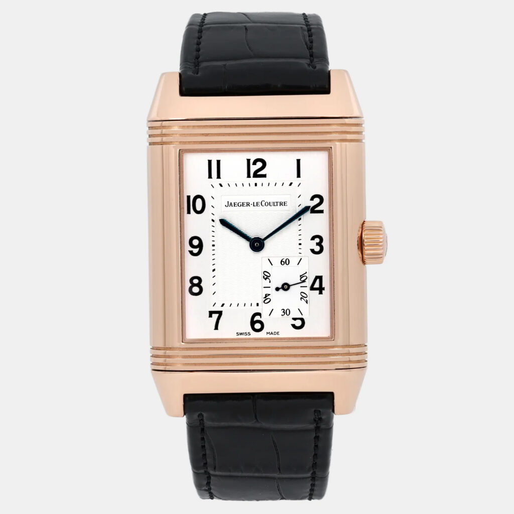 Jaeger LeCoultre Reverso 240.214 Manual Winding Silver Dial 18K Rose Gold Men's Wristwatch 29 mm Jaeger LeCoultre Reverso 240.214 Manual Winding Silver Dial 18K Rose Gold Men's Wristwatch 29 mm