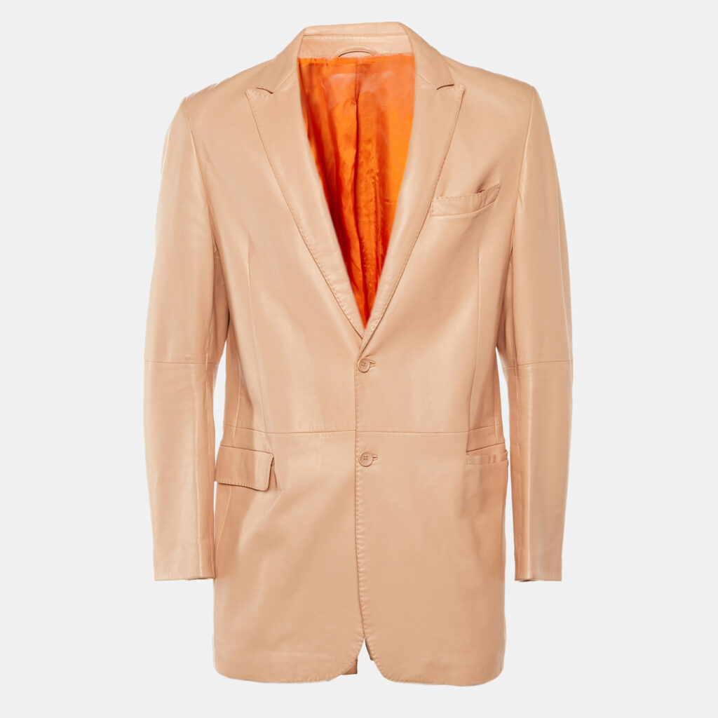 Kenzo Homme Peach Leather Two Buttoned Jacket XXL Kenzo Homme Peach Leather Two Buttoned Jacket XXL