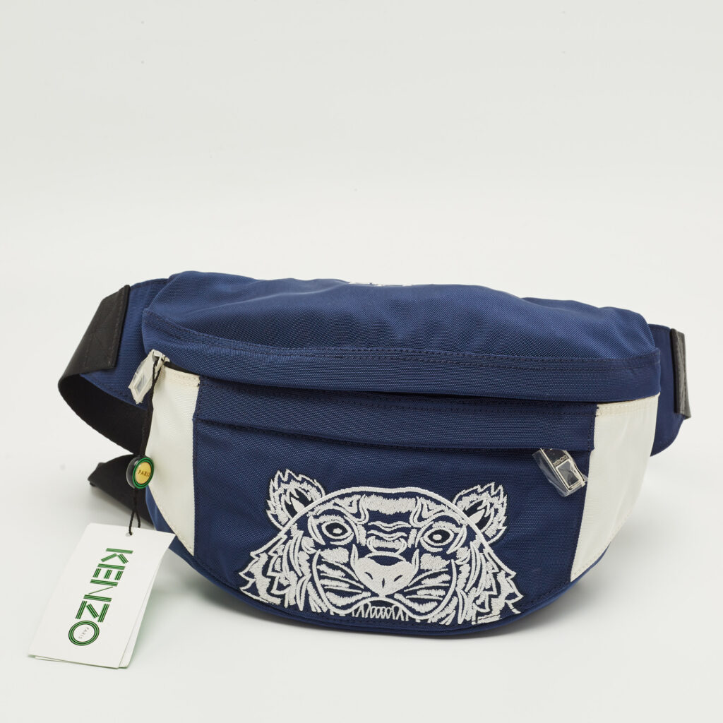Kenzo Navy Blue/White Nylon Tiger Embroidered Belt Bag Kenzo Navy Blue/White Nylon Tiger Embroidered Belt Bag