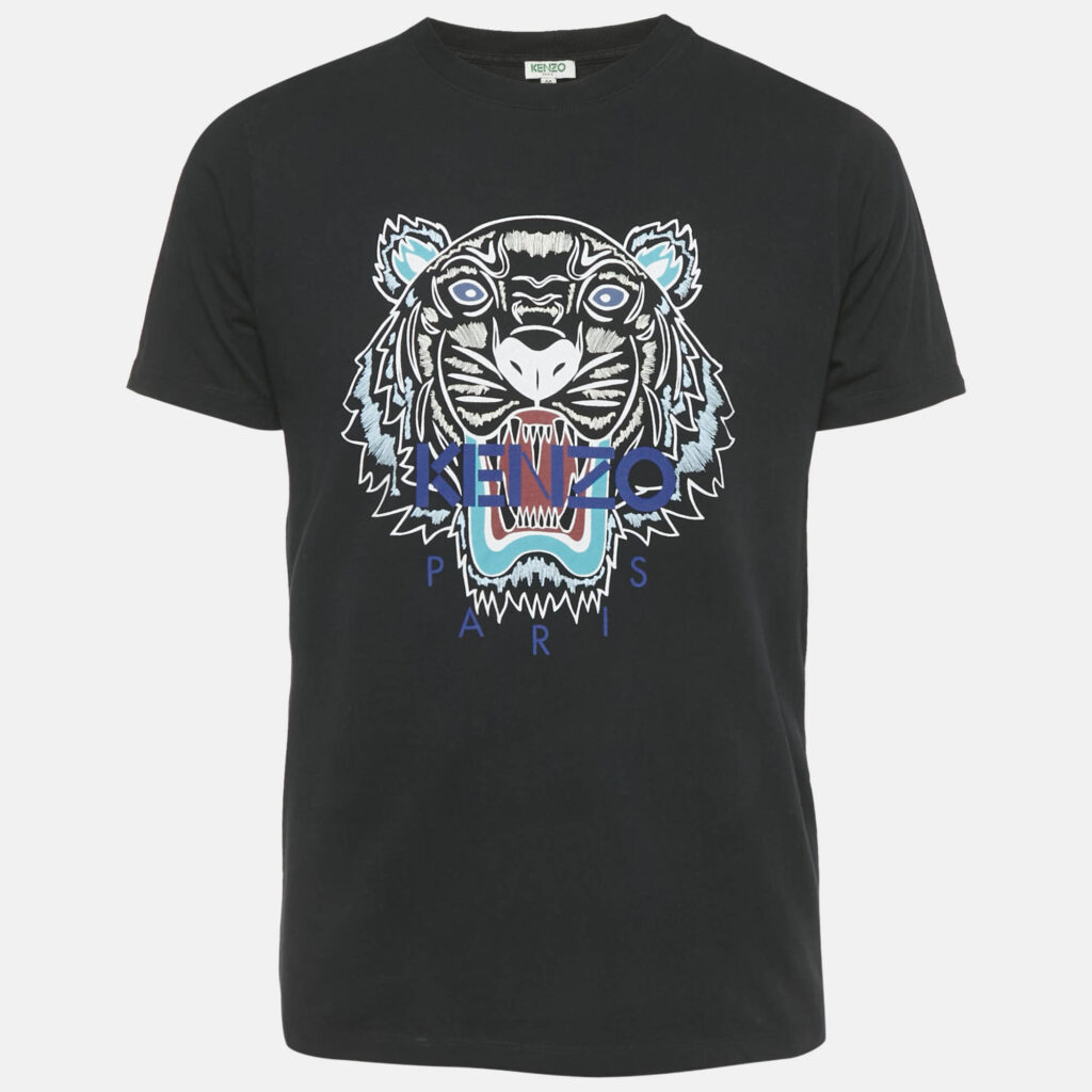 Kenzo Black Tiger Printed Jersey Crewneck T-Shirt M Kenzo Black Tiger Printed Jersey Crewneck T-Shirt M