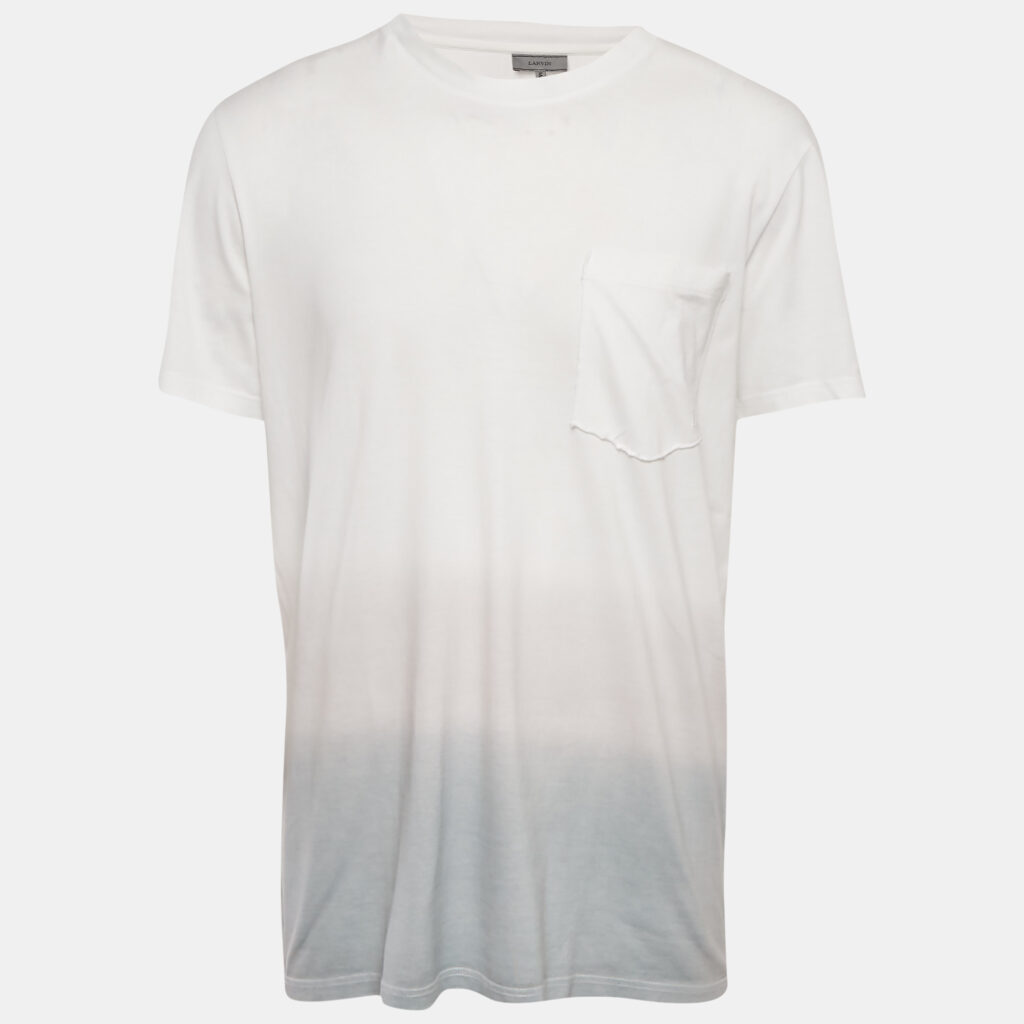 Lanvin White Ombre Jersey Crewneck T-Shirt XL
