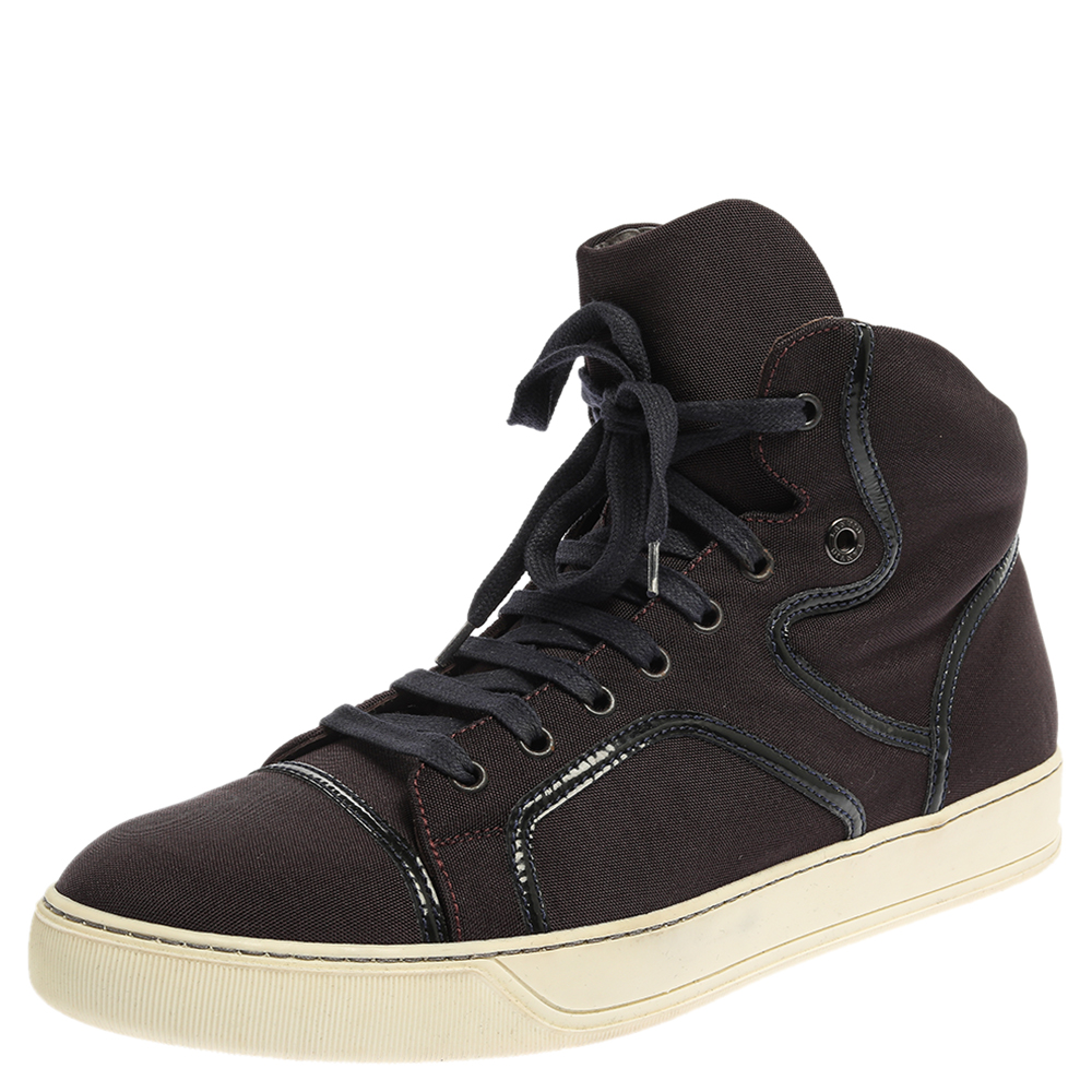 Lanvin Burgundy Nylon High Top Sneakers Size 43 Lanvin Burgundy Nylon High Top Sneakers Size 43