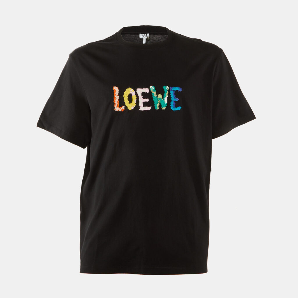 Loewe Black Cotton Anagram Embroidered Relaxed Fit T-Shirt XL