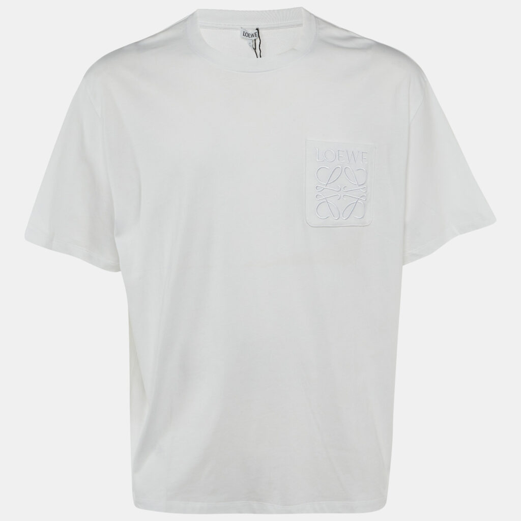 Loewe White Cotton Anagram Embroidered Relaxed Fit T-Shirt XL Loewe White Cotton Anagram Embroidered Relaxed Fit T-Shirt XL
