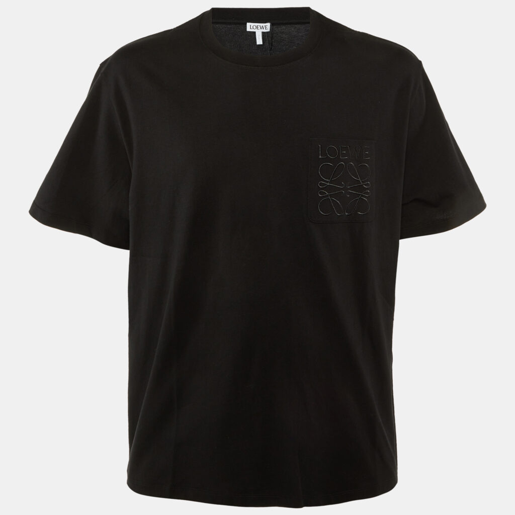 Loewe Black Cotton Anagram Pocket Relaxed Fit T-Shirt M Loewe Black Cotton Anagram Pocket Relaxed Fit T-Shirt M