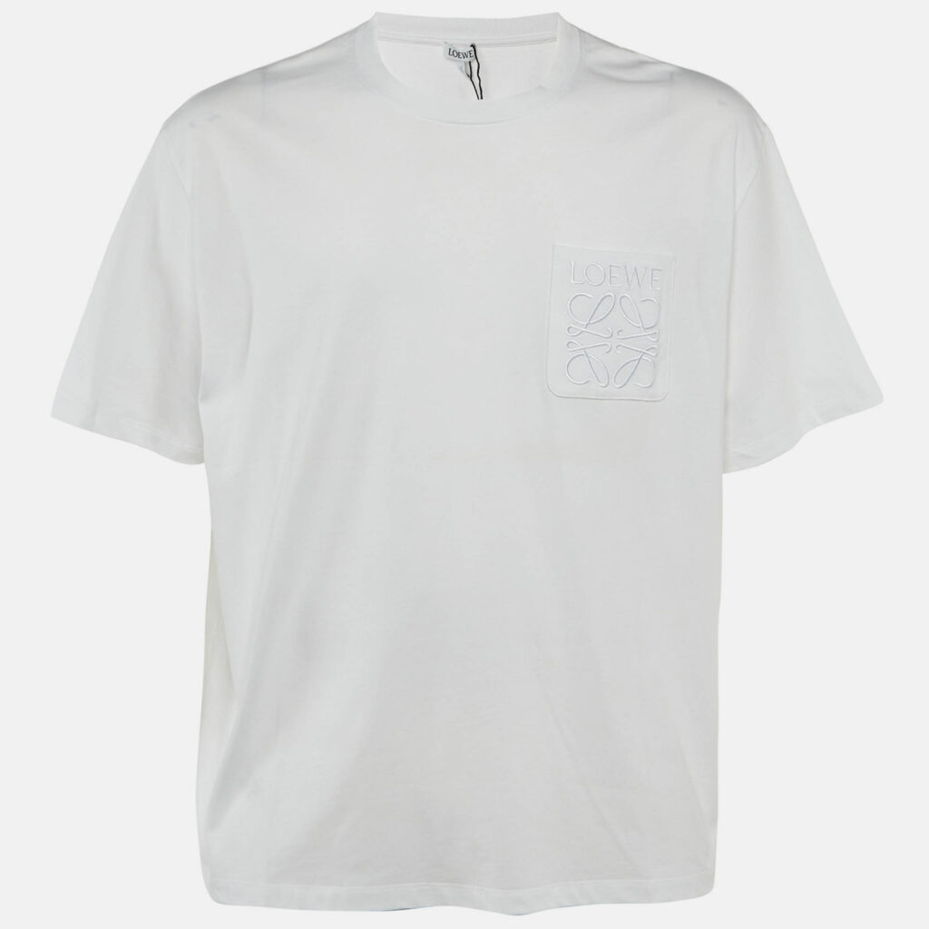 Loewe White Cotton Anagram Pocket Relaxed Fit T-Shirt M Loewe White Cotton Anagram Pocket Relaxed Fit T-Shirt M