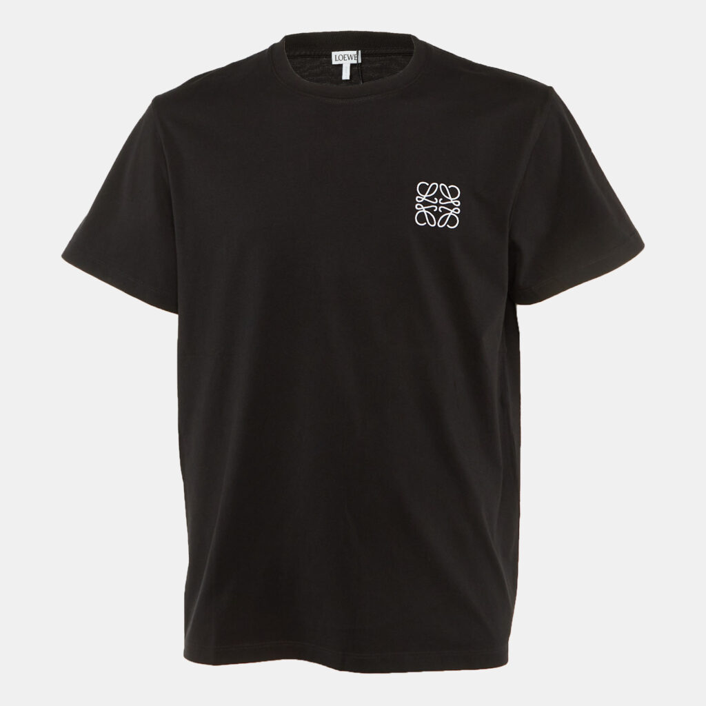 Loewe Black Anagram Embroidered Cotton Crew Neck T-Shirt M Loewe Black Anagram Embroidered Cotton Crew Neck T-Shirt M