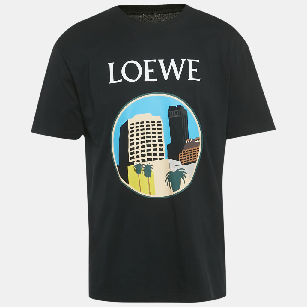 Loewe Black Printed Cotton T-Shirt M