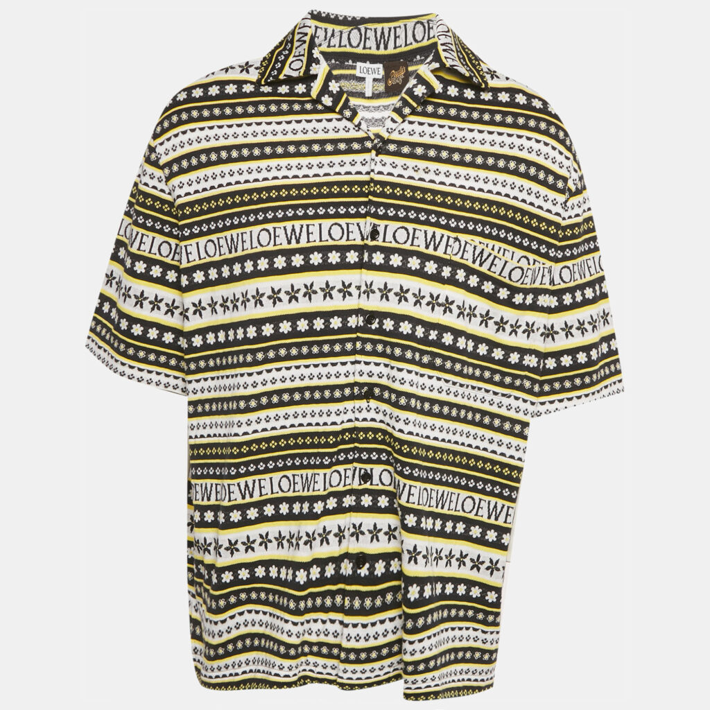 Loewe X Paula's Ibiza Multicolor Pattered Knit Bowling Shirt S Loewe X Paula's Ibiza Multicolor Pattered Knit Bowling Shirt S