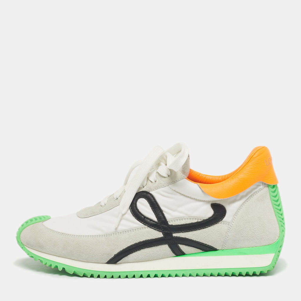 Loewe Multicolor Nylon and Suede Paneled Lace Up Sneakers Size 40 Loewe Multicolor Nylon and Suede Paneled Lace Up Sneakers Size 40