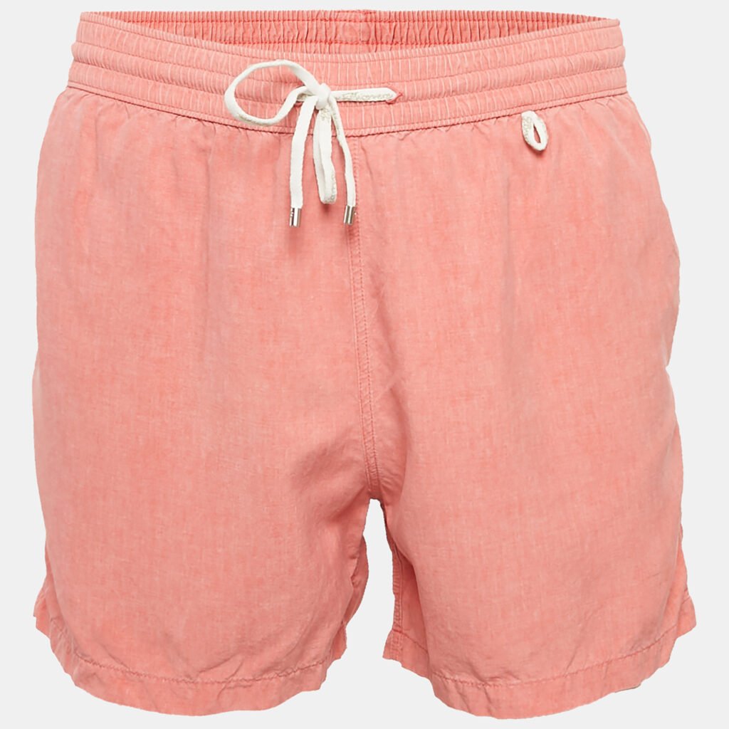 Loro Piana Pink Silk Drawstring Swim Shorts M Loro Piana Pink Silk Drawstring Swim Shorts M