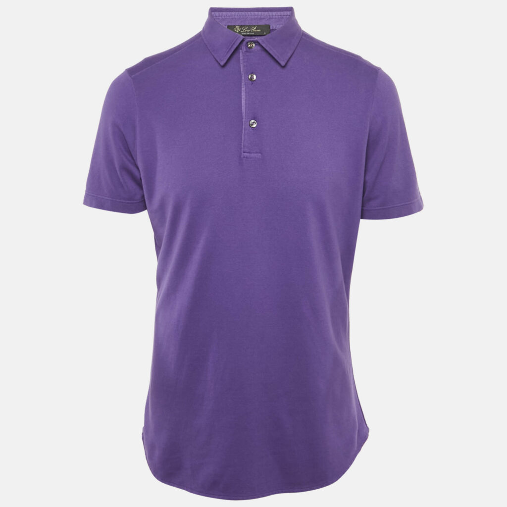 Loro Piana Purple Cotton Polo T-Shirt M Loro Piana Purple Cotton Polo T-Shirt M