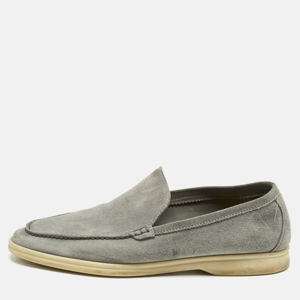 Loro Piana Grey Suede Summer Walk Slip On Loafers Size 42.5 Loro Piana Grey Suede Summer Walk Slip On Loafers Size 42.5