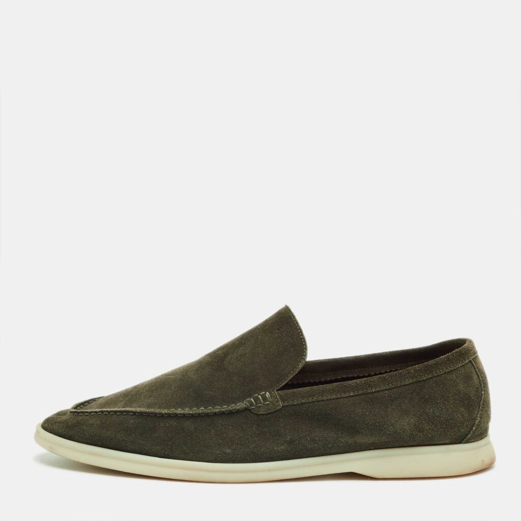 Loro Piana Green Suede Summer Walk Slip On Loafers Size 47 Loro Piana Green Suede Summer Walk Slip On Loafers Size 47