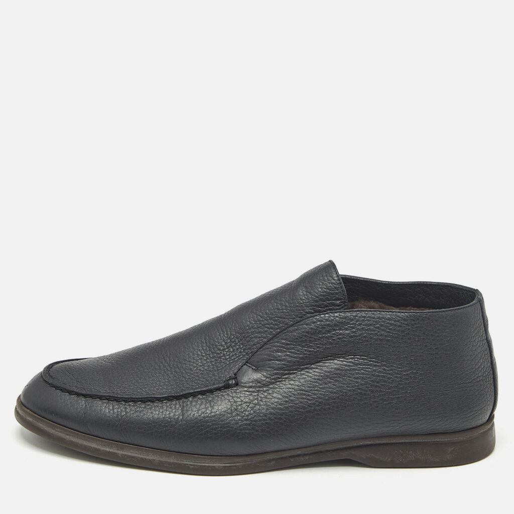 Loro Piana Black Leather Open Walk Ankle Boots Size 42 Loro Piana Black Leather Open Walk Ankle Boots Size 42