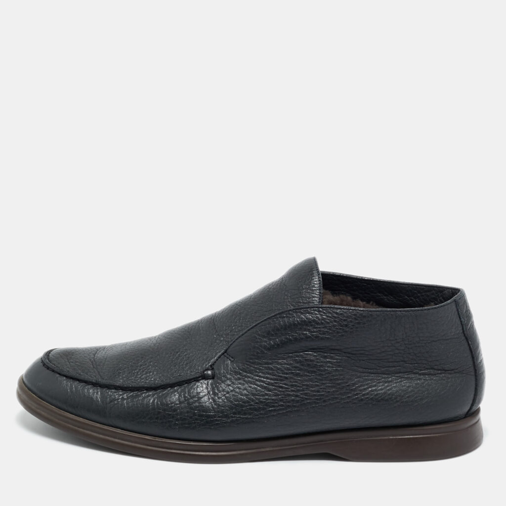 Loro Piana Black Leather Open Walk Ankle Boots Size 42 Loro Piana Black Leather Open Walk Ankle Boots Size 42