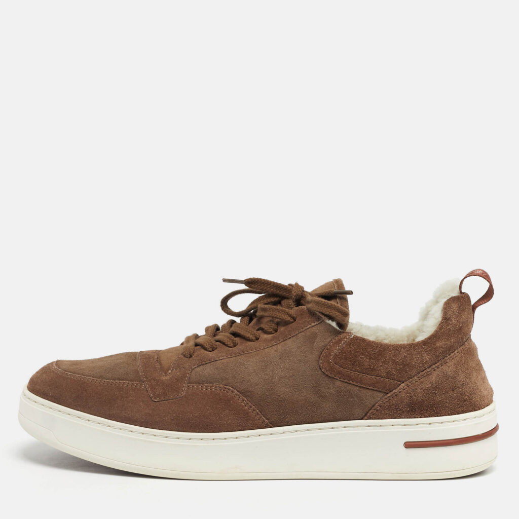 Loro Piana Brown Suede Soho Walk Low Top Sneakers Size 41 Loro Piana Brown Suede Soho Walk Low Top Sneakers Size 41